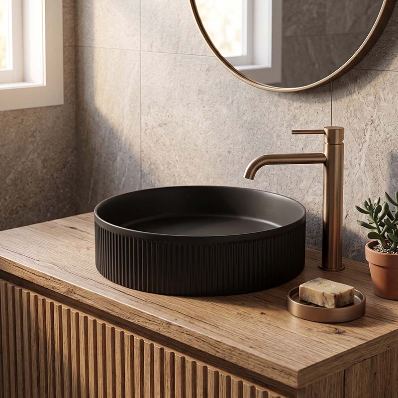 Round Above Counter Ceramic Basin 405x405x100mm - Various Colour