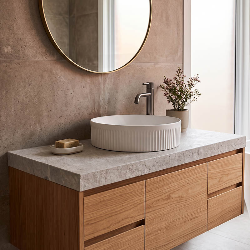 Round Above Counter Ceramic Basin 405x405x100mm - Various Colour
