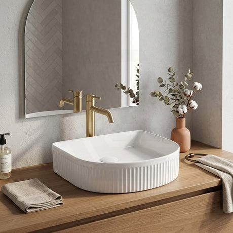 Above Counter Ceramic Basin D-Shape for Bathroom 415x365x100mm - In Various Colour