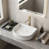 Above Counter Ceramic Basin D-Shape for Bathroom 415x365x100mm - In Various Colour