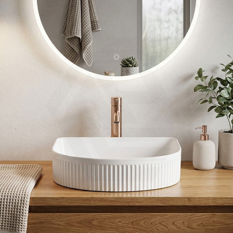 Above Counter Ceramic Basin D-Shape for Bathroom 415x365x100mm - In Various Colour