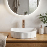 Above Counter Ceramic Basin D-Shape for Bathroom 415x365x100mm - In Various Colour