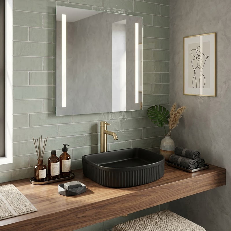 Above Counter Ceramic Basin D-Shape for Bathroom 415x365x100mm - In Various Colour