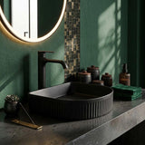 Above Counter Ceramic Basin D-Shape for Bathroom 415x365x100mm - In Various Colour