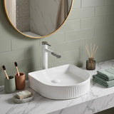 Above Counter Ceramic Basin D-Shape for Bathroom 415x365x100mm - In Various Colour