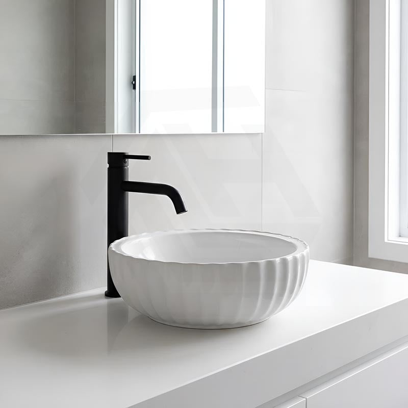 Round Above Counter Ceramic Basin Special Shape 400mm - Gloss White