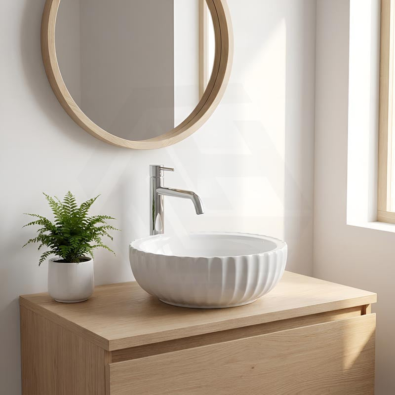 Round Above Counter Ceramic Basin Special Shape 400mm - Gloss White