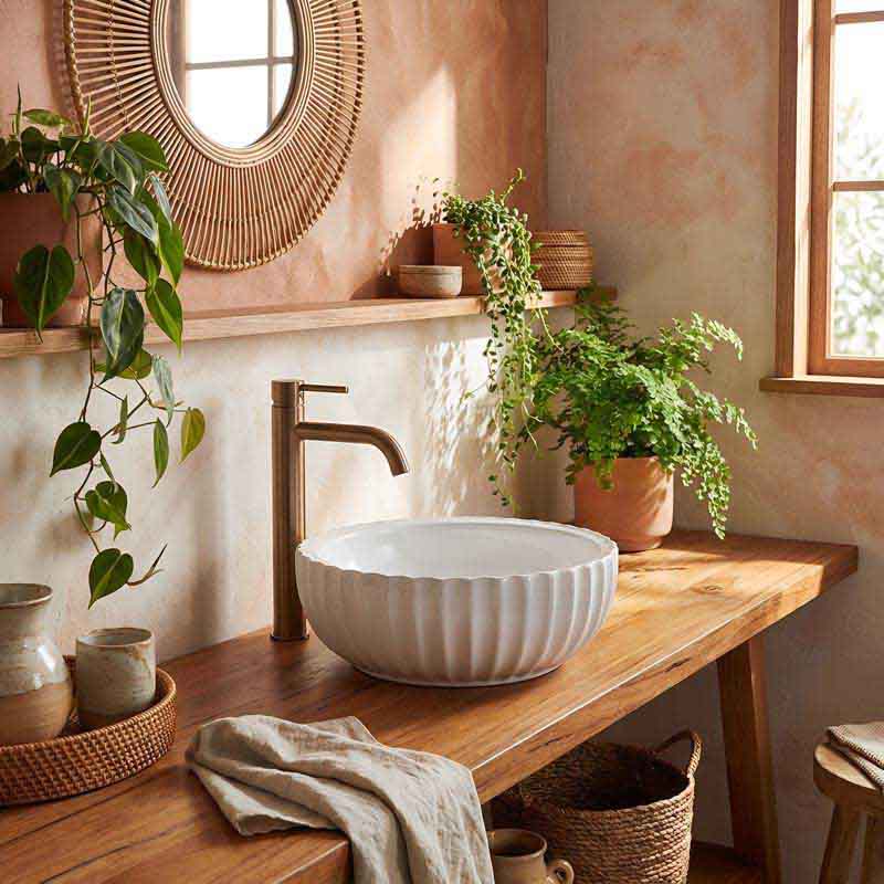 Round Above Counter Ceramic Basin Special Shape 400mm - Gloss White