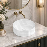 Infinity Round Ceramic Above Counter Basin NO Overflow 360x360x120mm - Variant Colour