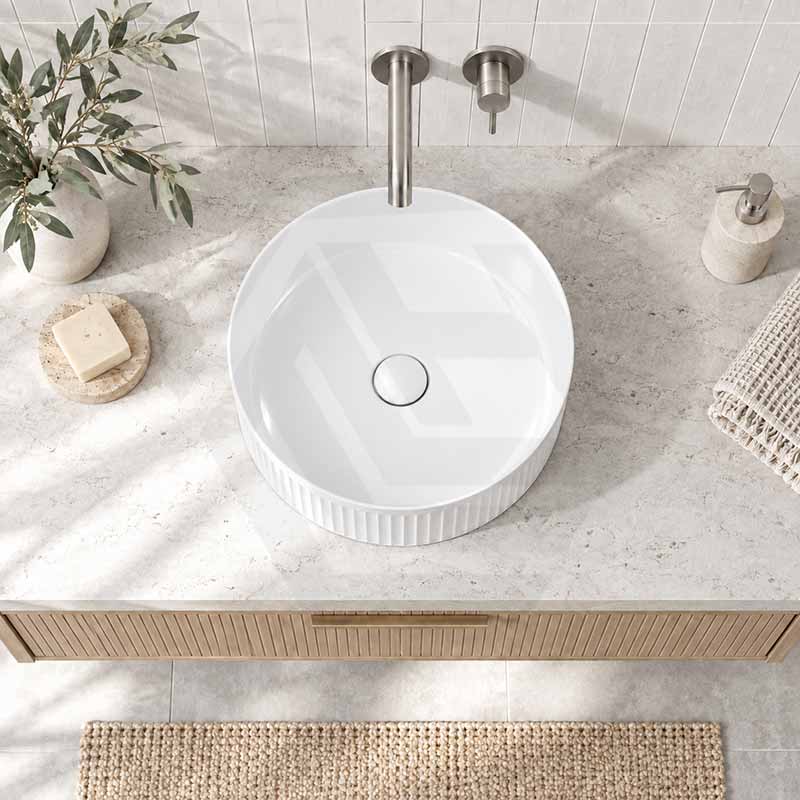 Infinity Round Ceramic Above Counter Basin NO Overflow 360x360x120mm - Variant Colour