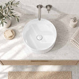 Infinity Round Ceramic Above Counter Basin NO Overflow 360x360x120mm - Variant Colour