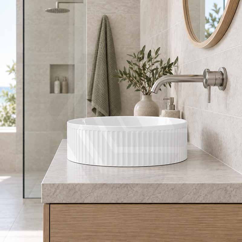 Infinity Round Ceramic Above Counter Basin NO Overflow 360x360x120mm - Variant Colour