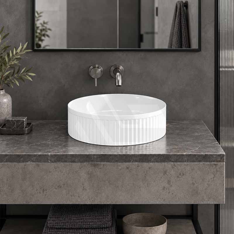 Infinity Round Ceramic Above Counter Basin NO Overflow 360x360x120mm - Variant Colour