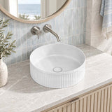 Infinity Round Ceramic Above Counter Basin NO Overflow 360x360x120mm - Variant Colour