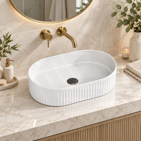 Oval Ceramic Above Counter Basin 500x320x120mm - Variant Colour