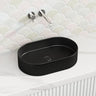 500X320X120Mm Oval Above Counter Ceramic Basin Matt Black White Basins