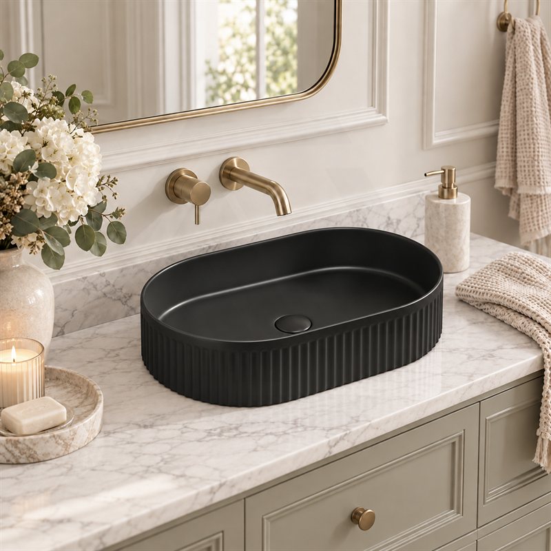 Oval Ceramic Above Counter Basin 500x320x120mm - Variant Colour