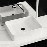 Infinity Ceramic Basin Above Counter Rectangular 480x370x110mm - Matt Black/White