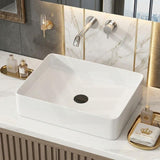 Infinity Ceramic Basin Above Counter Rectangular 480x370x110mm - Matt Black/White
