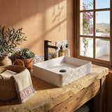 Infinity Ceramic Basin Above Counter Rectangular 480x370x110mm - Matt Black/White