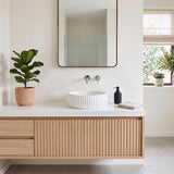 Round Above Counter Ceramic Basin 420x420x135mm - Gloss White/ Matt White