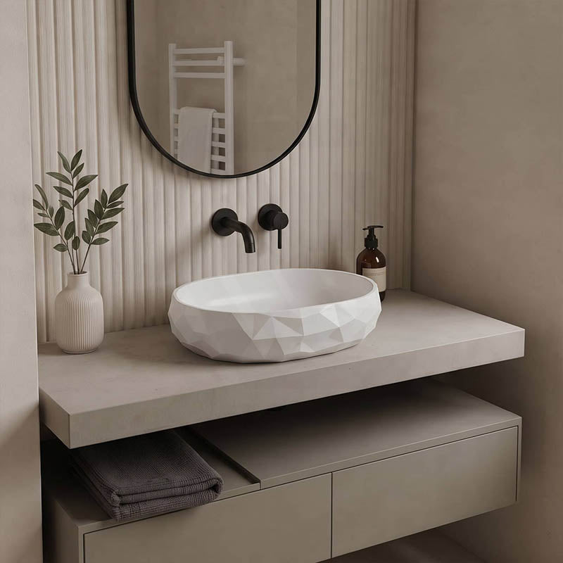 Oval Above Counter Ceramic Basin 450x360x140mm - Various Colour