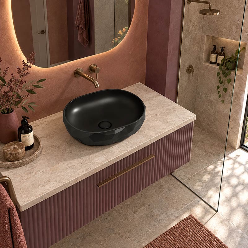 Oval Above Counter Ceramic Basin 450x360x140mm - Various Colour
