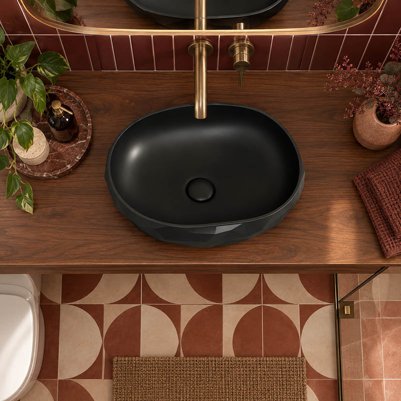 Oval Above Counter Ceramic Basin 450x360x140mm - Various Colour