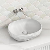 450x360x140mm Oval Above Counter Ceramic Basin Matt White