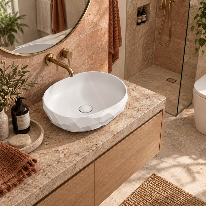 Oval Above Counter Ceramic Basin 450x360x140mm - Various Colour