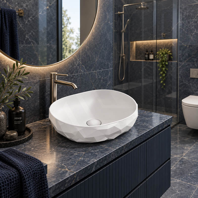 Oval Above Counter Ceramic Basin 450x360x140mm - Various Colour