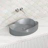 600X385X135Mm Oval Above Counter Ceramic Basin Grey Basins