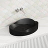 600X385X135Mm Oval Above Counter Ceramic Basin Matt Black Basins