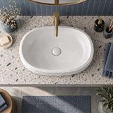 Oval Curved Design Above Counter Ceramic Basin 600x390x135mm - In Various Colour