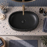 Oval Curved Design Above Counter Ceramic Basin 600x390x135mm - In Various Colour
