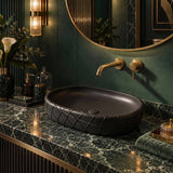 Oval Curved Design Above Counter Ceramic Basin 600x390x135mm - In Various Colour