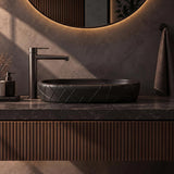 Oval Curved Design Above Counter Ceramic Basin 600x390x135mm - In Various Colour