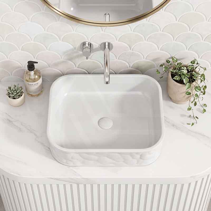 Rectangle Above Counter Ceramic Basin 510x395x130mm - Various Colour
