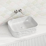 510x395x130mm Rectangle Above Counter Ceramic Basin Gloss White