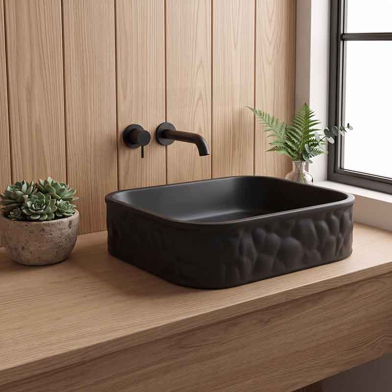 Rectangle Above Counter Ceramic Basin 510x395x130mm - Various Colour