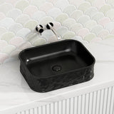 510x395x130mm Rectangle Above Counter Ceramic Basin Matt Black