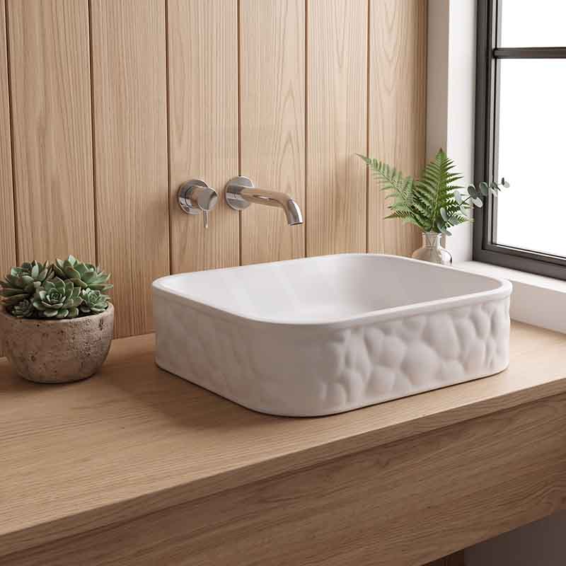 Rectangle Above Counter Ceramic Basin 510x395x130mm - Various Colour
