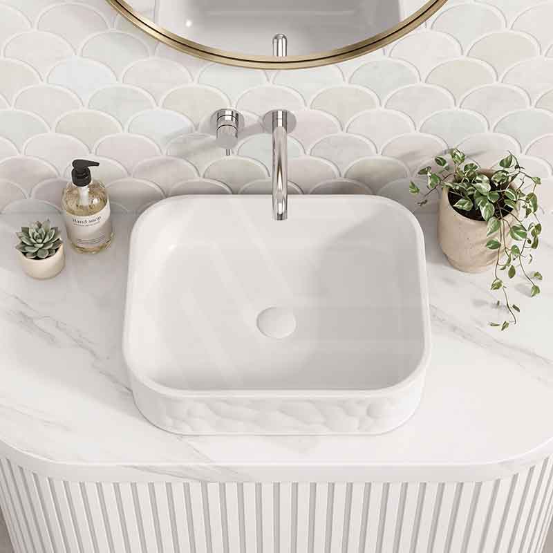 Rectangle Above Counter Ceramic Basin 510x395x130mm - Various Colour