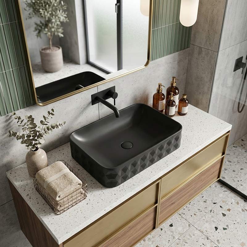 600x395x130mm Rectangle Above Counter Basin Ceramic Variant Colour Available