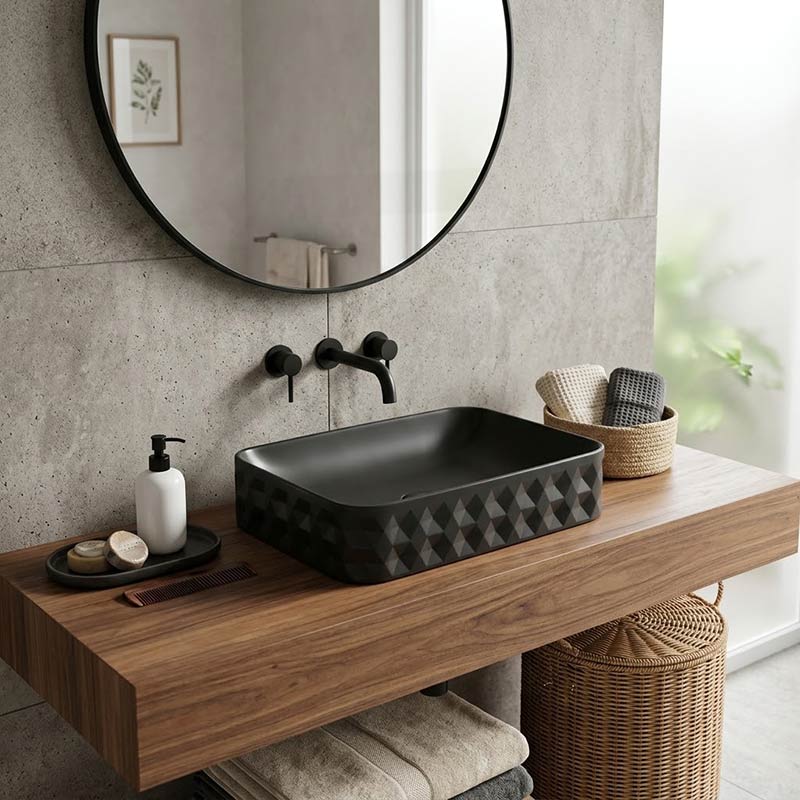 600x395x130mm Rectangle Above Counter Basin Ceramic Variant Colour Available