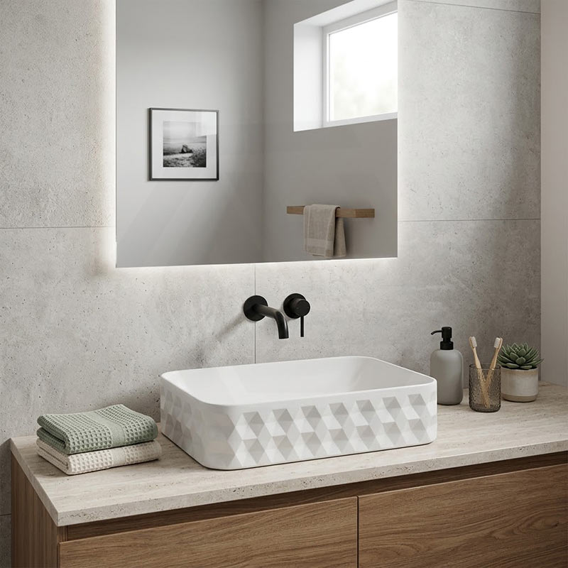 600x395x130mm Rectangle Above Counter Basin Ceramic Variant Colour Available