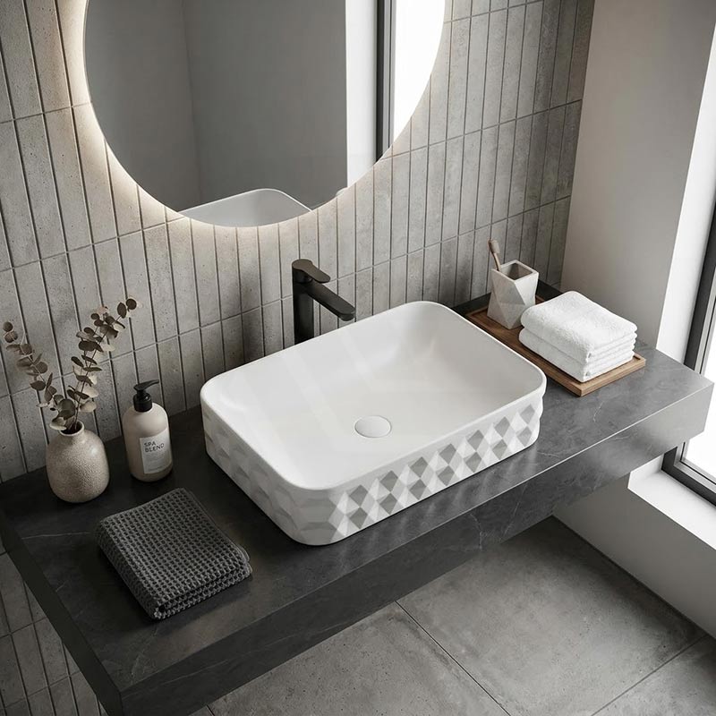 600x395x130mm Rectangle Above Counter Basin Ceramic Variant Colour Available
