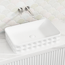 600X395X130Mm Rectangle Gloss White Above Counter Basin Ceramic Basins