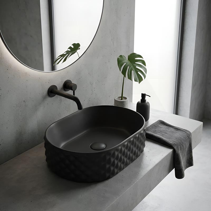 Oval Above Counter Basin Ceramic 450x330x130mm - Various Colour