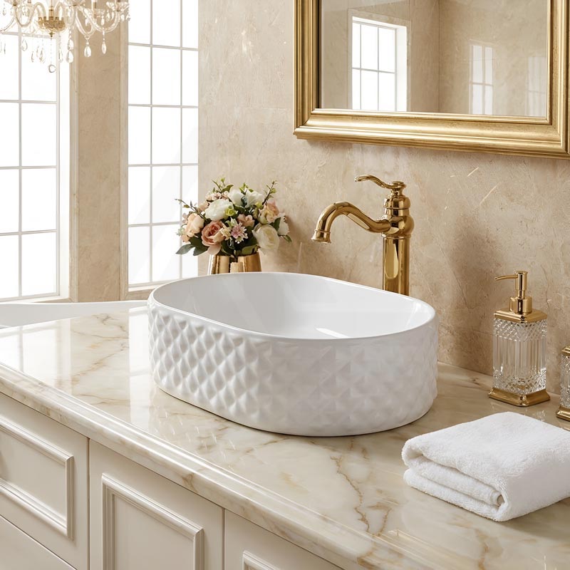 Oval Above Counter Basin Ceramic 450x330x130mm - Various Colour